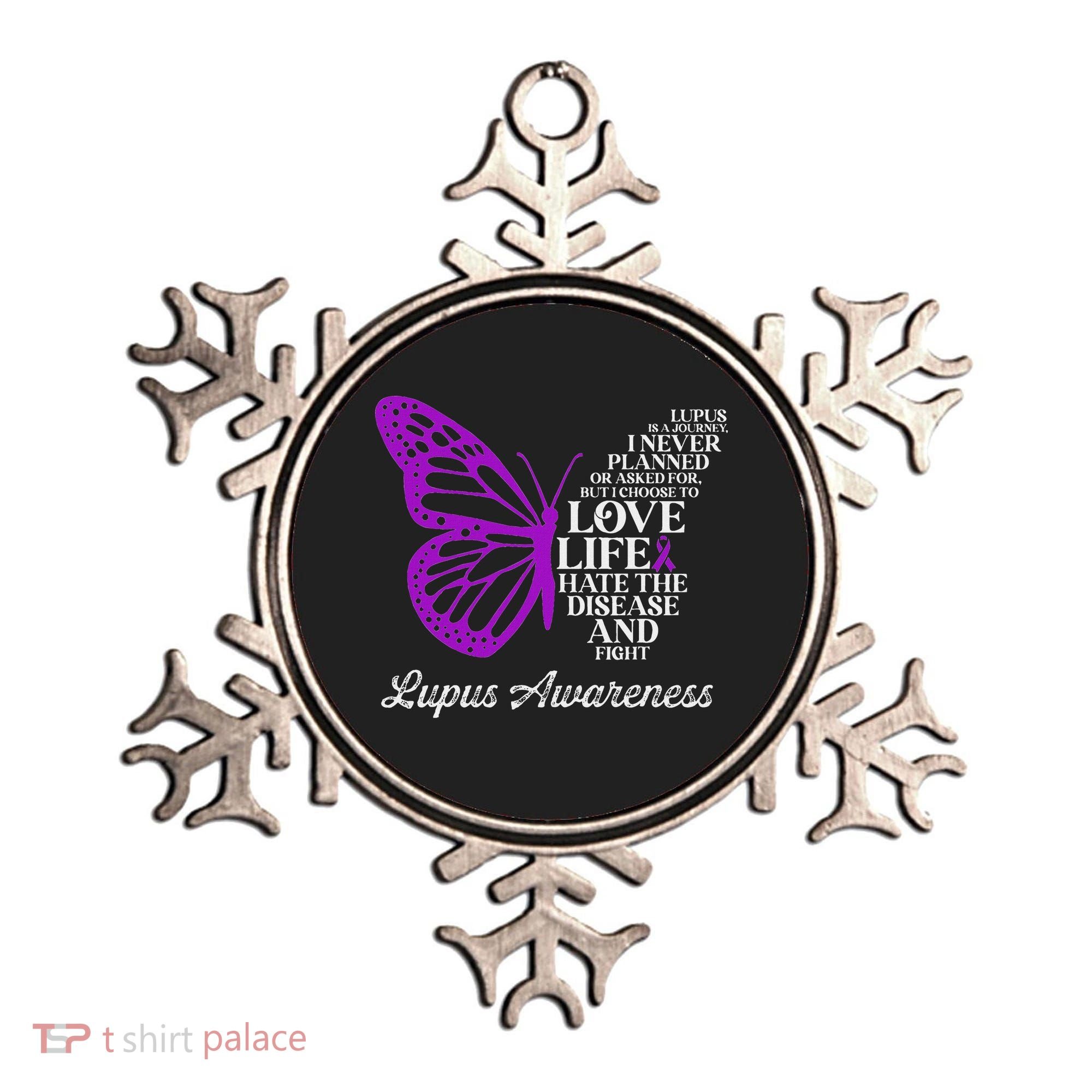 Butterfly Purple Systemic Lupus Erythematosus Awareness Ornament
