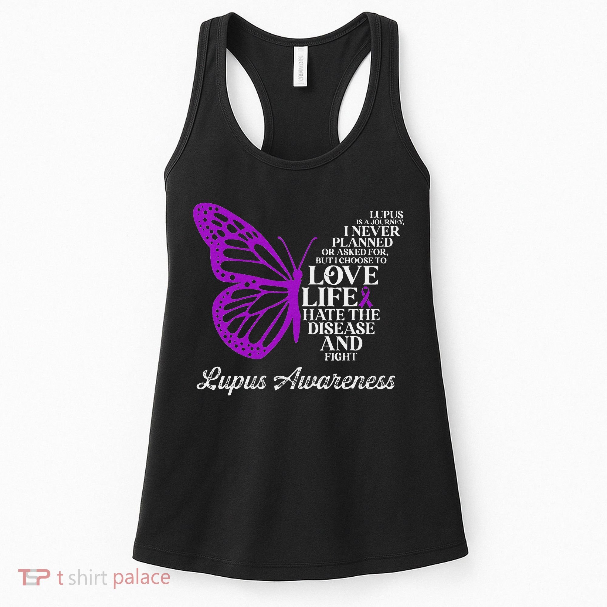 Butterfly Purple Systemic Lupus Erythematosus Awareness Women's Tank Top