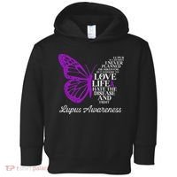 Butterfly Purple Systemic Lupus Erythematosus Awareness Toddler Hoodie thumb 0