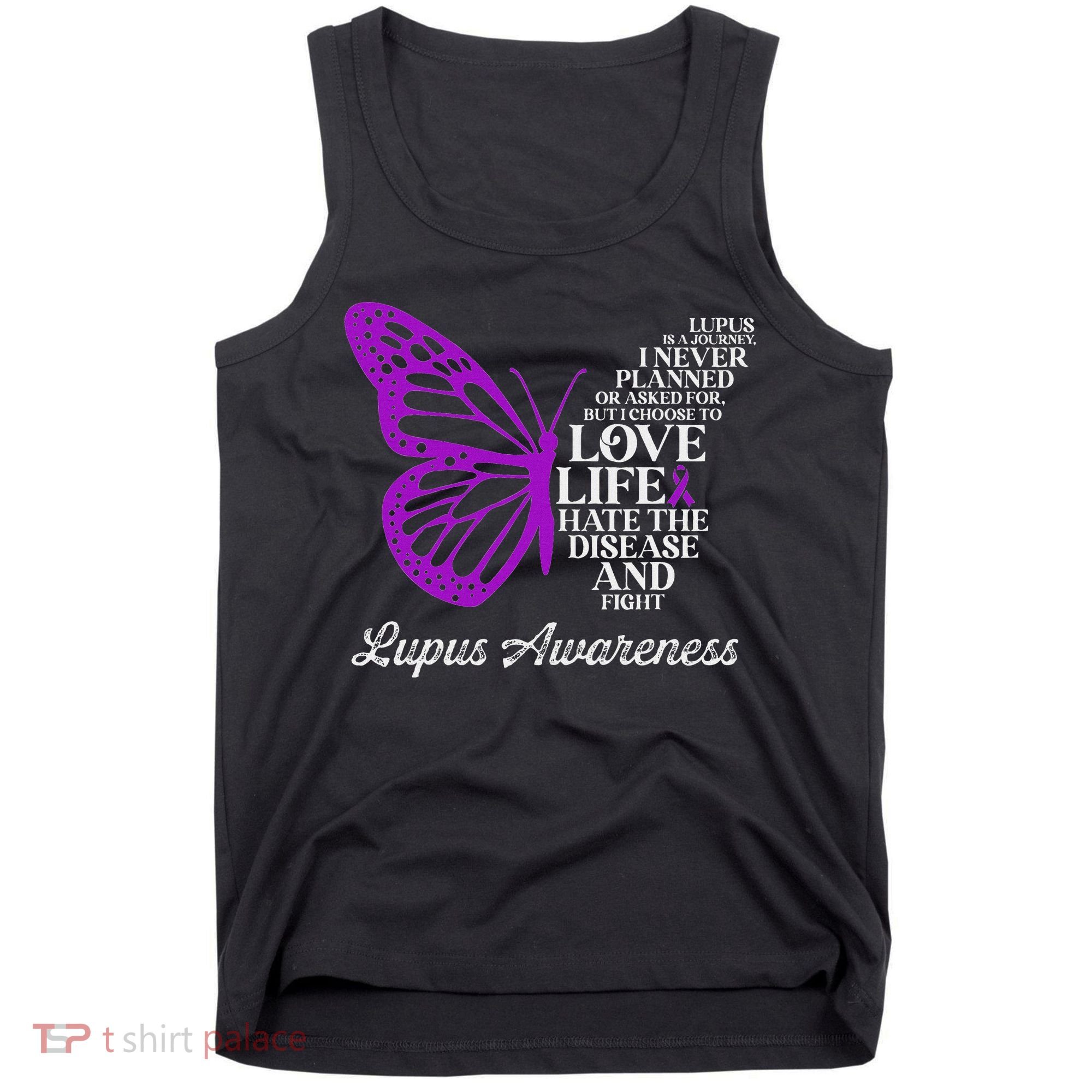 Butterfly Purple Systemic Lupus Erythematosus Awareness Tank Top