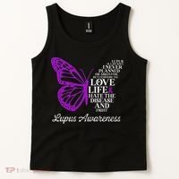 Butterfly Purple Systemic Lupus Erythematosus Awareness Tank Top thumb 2