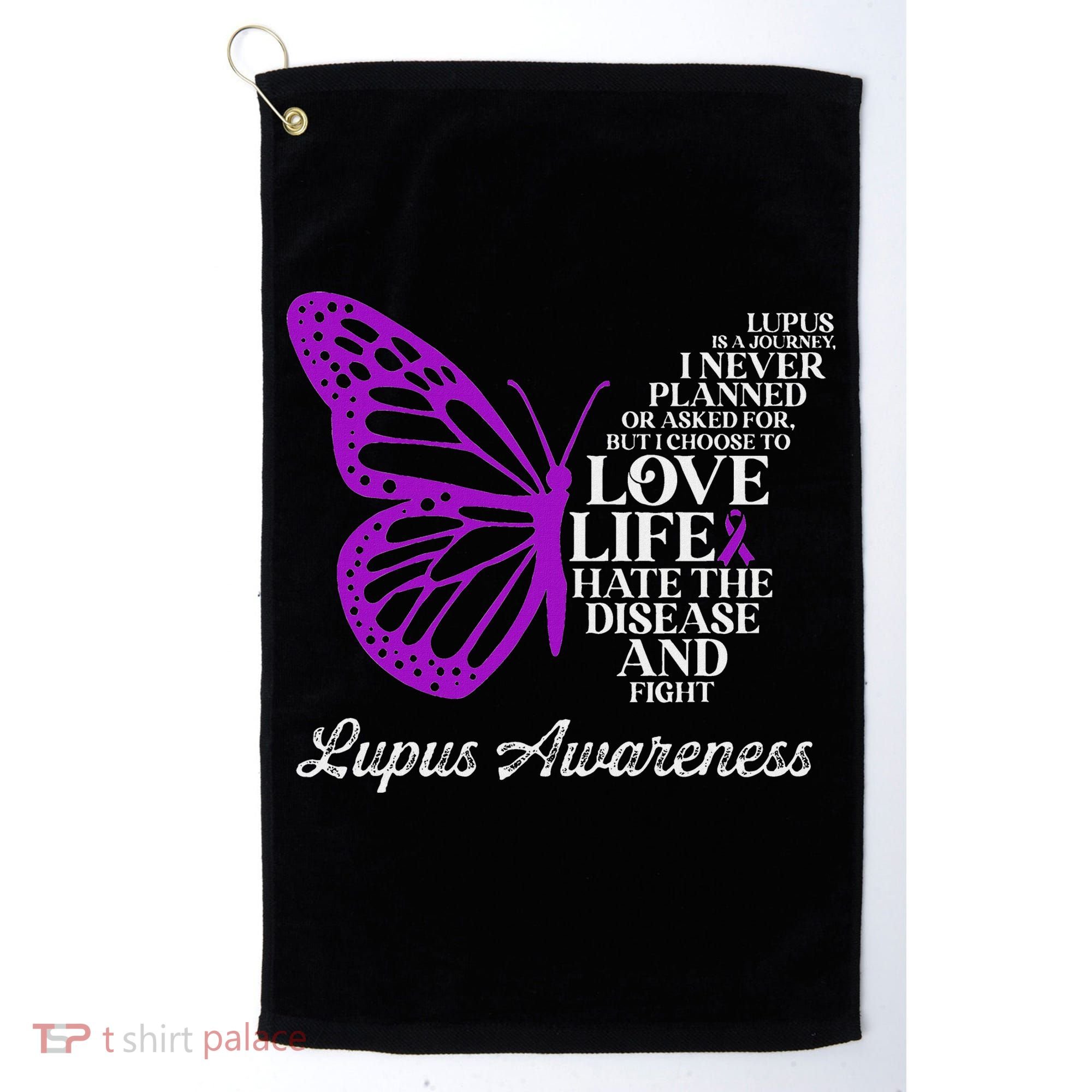 Butterfly Purple Systemic Lupus Erythematosus Awareness Golf Towel