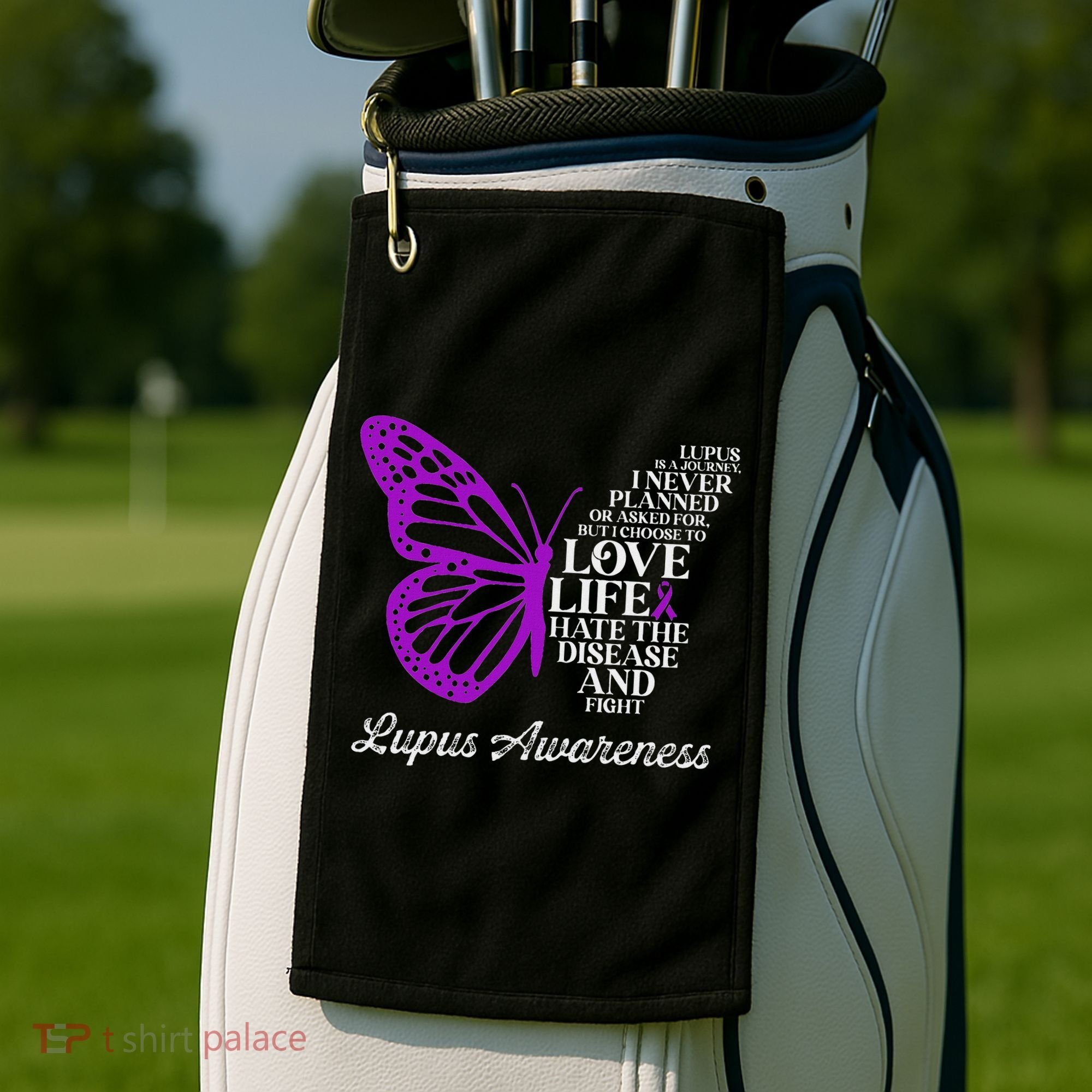 Butterfly Purple Systemic Lupus Erythematosus Awareness Golf Towel