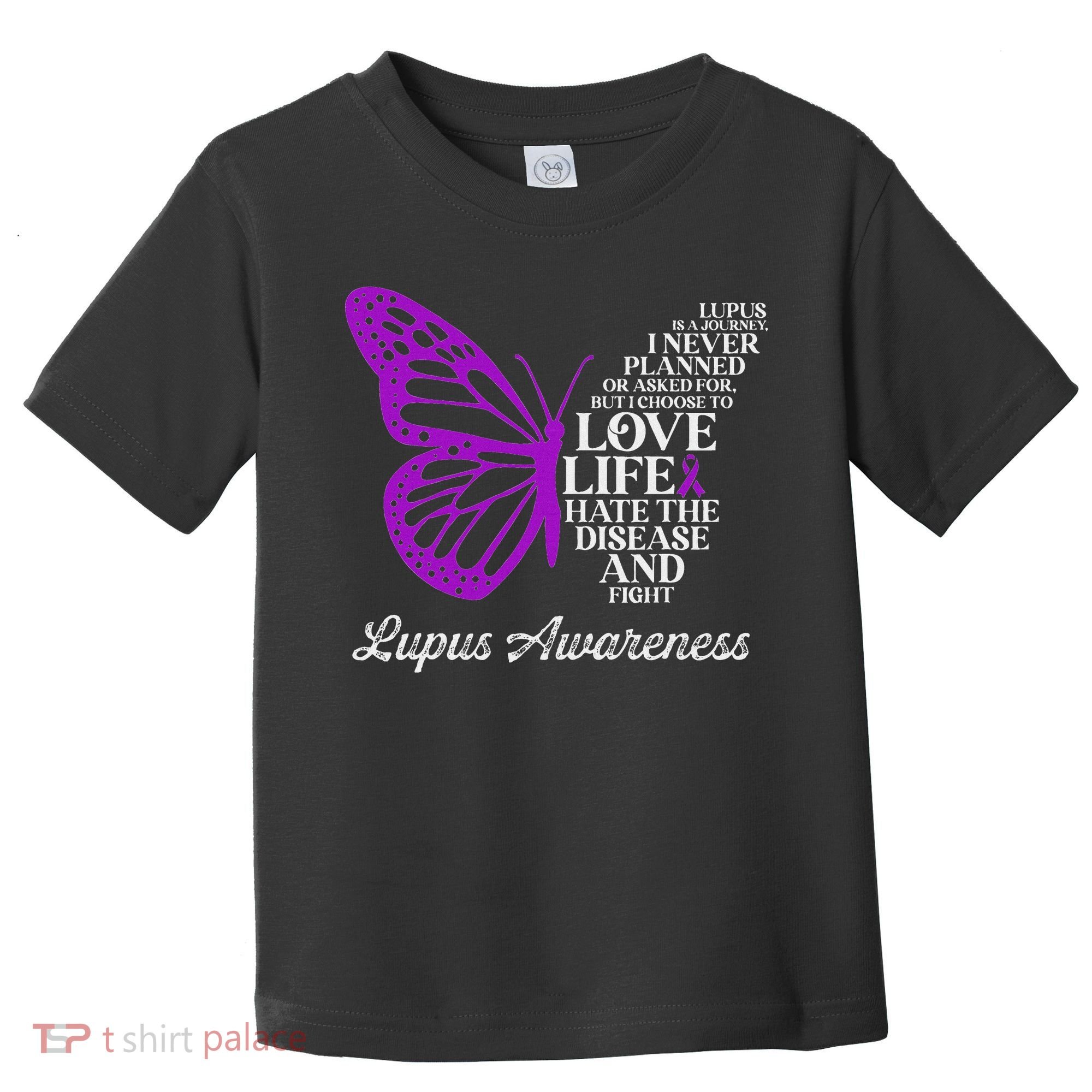 Butterfly Purple Systemic Lupus Erythematosus Awareness Toddler T-Shirt