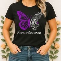 Butterfly Purple Systemic Lupus Erythematosus Awareness Women's T-Shirt thumb 2