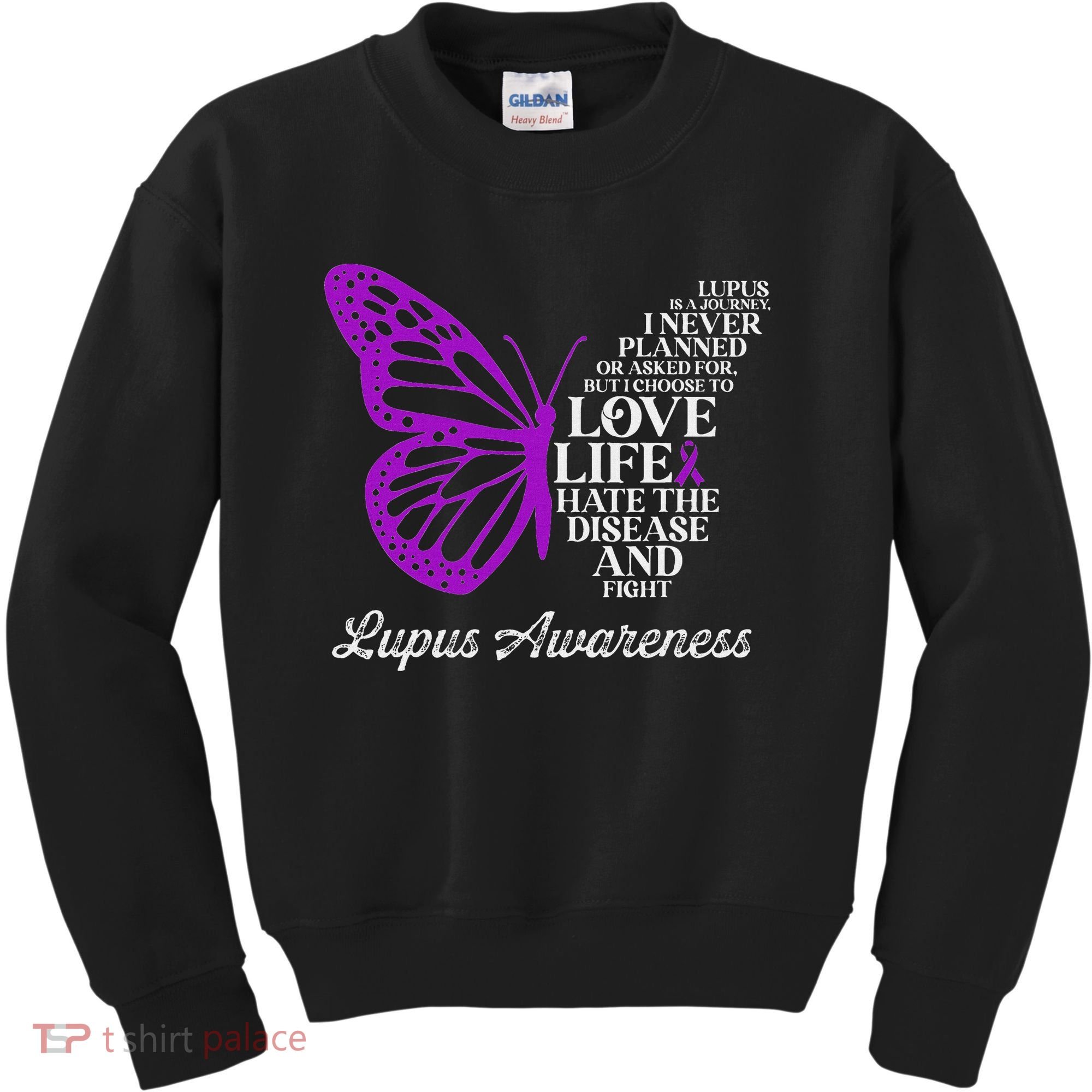 Butterfly Purple Systemic Lupus Erythematosus Awareness Kids Sweatshirt
