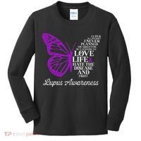 Butterfly Purple Systemic Lupus Erythematosus Awareness Kids Long Sleeve Shirt thumb 0