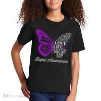 Butterfly Purple Systemic Lupus Erythematosus Awareness Kids T-Shirt thumb 2