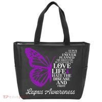 Butterfly Purple Systemic Lupus Erythematosus Awareness Tote Bag thumb 0