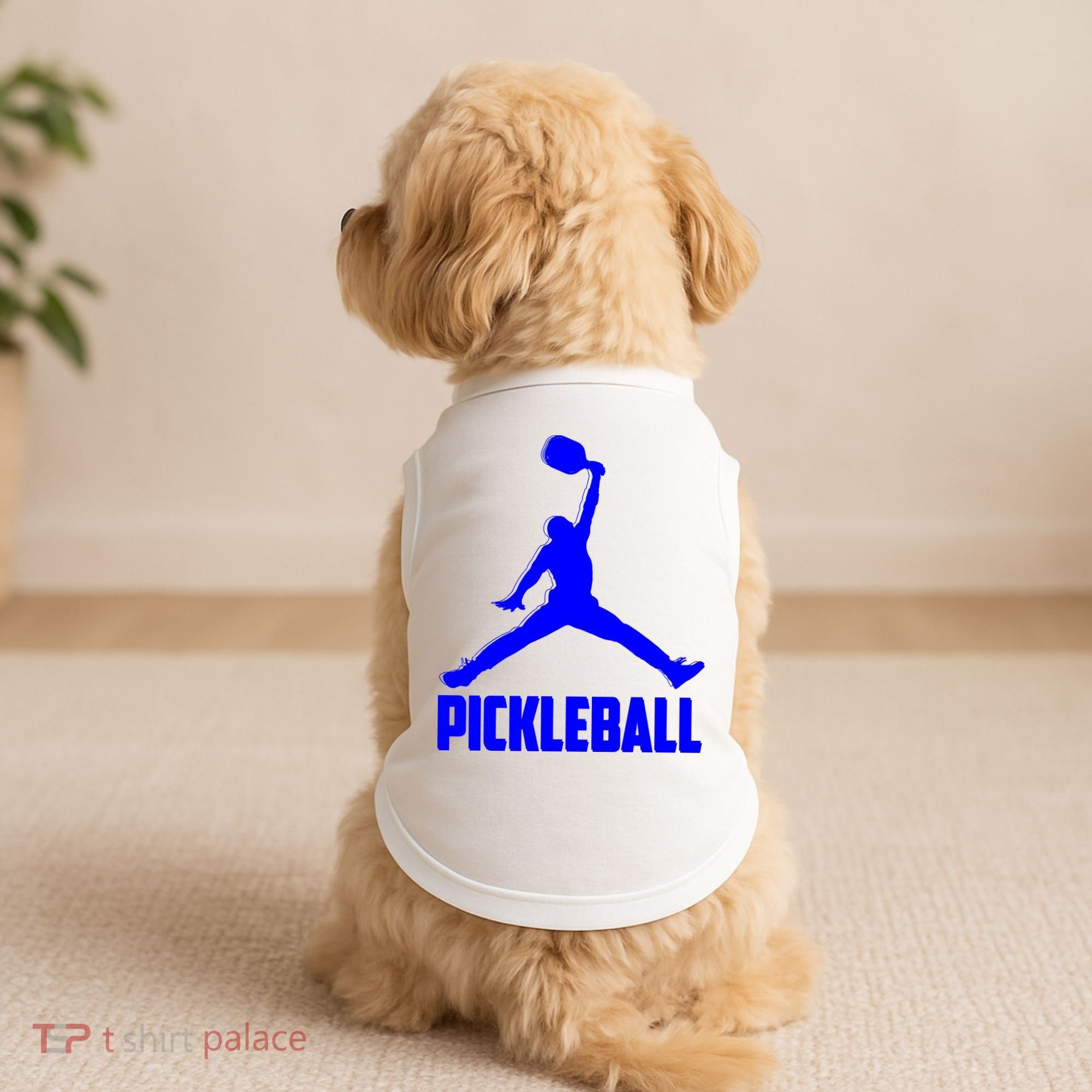 Blue Pickleball Sports Logo Doggie Tank