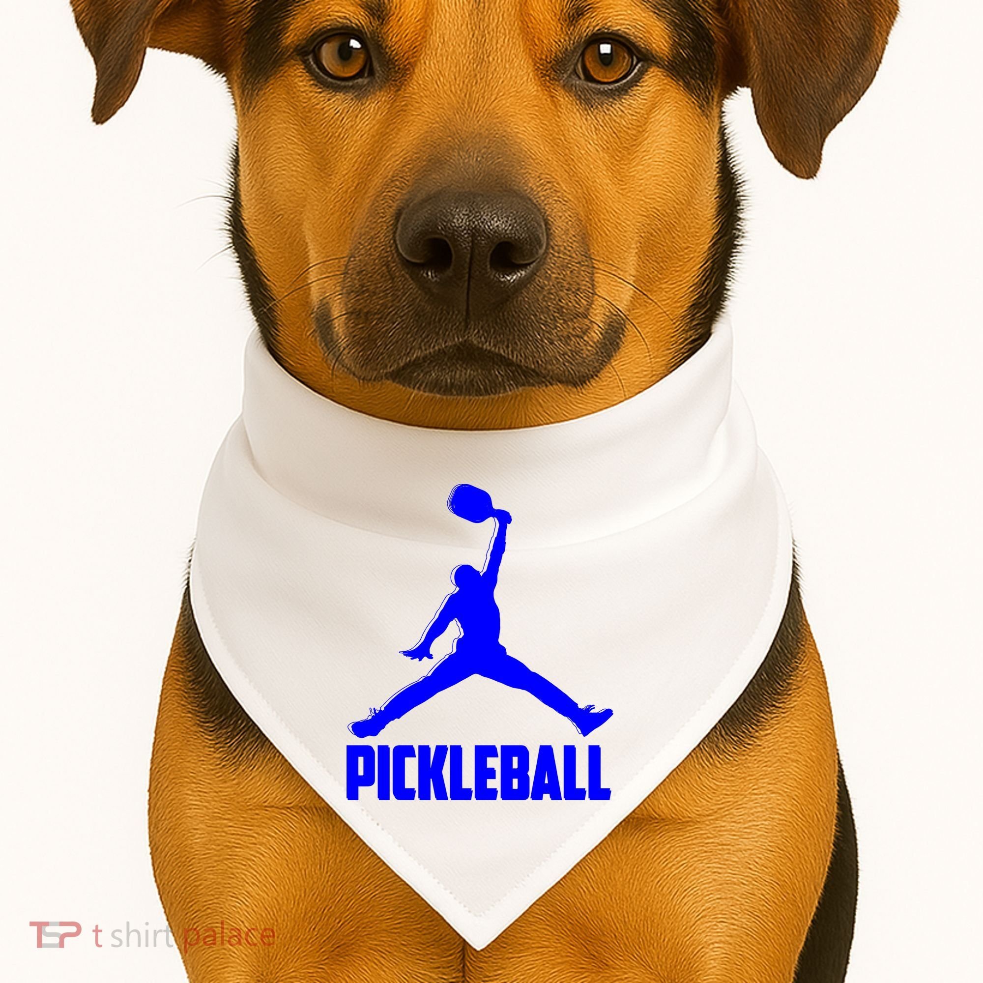 Blue Pickleball Sports Logo USA-Made Doggie Bandana