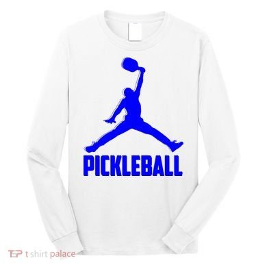 Blue Pickleball Sports Logo Long Sleeve Shirt