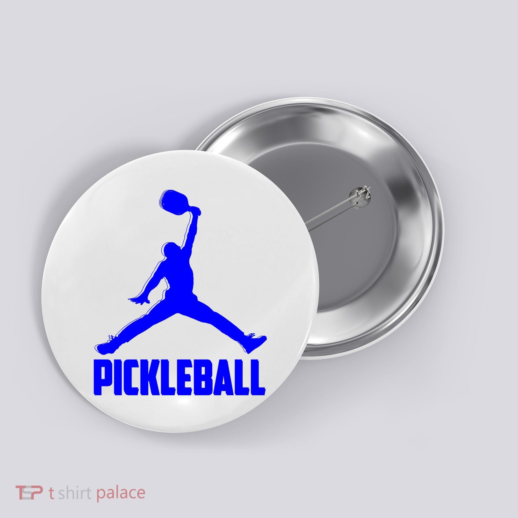Blue Pickleball Sports Logo Button