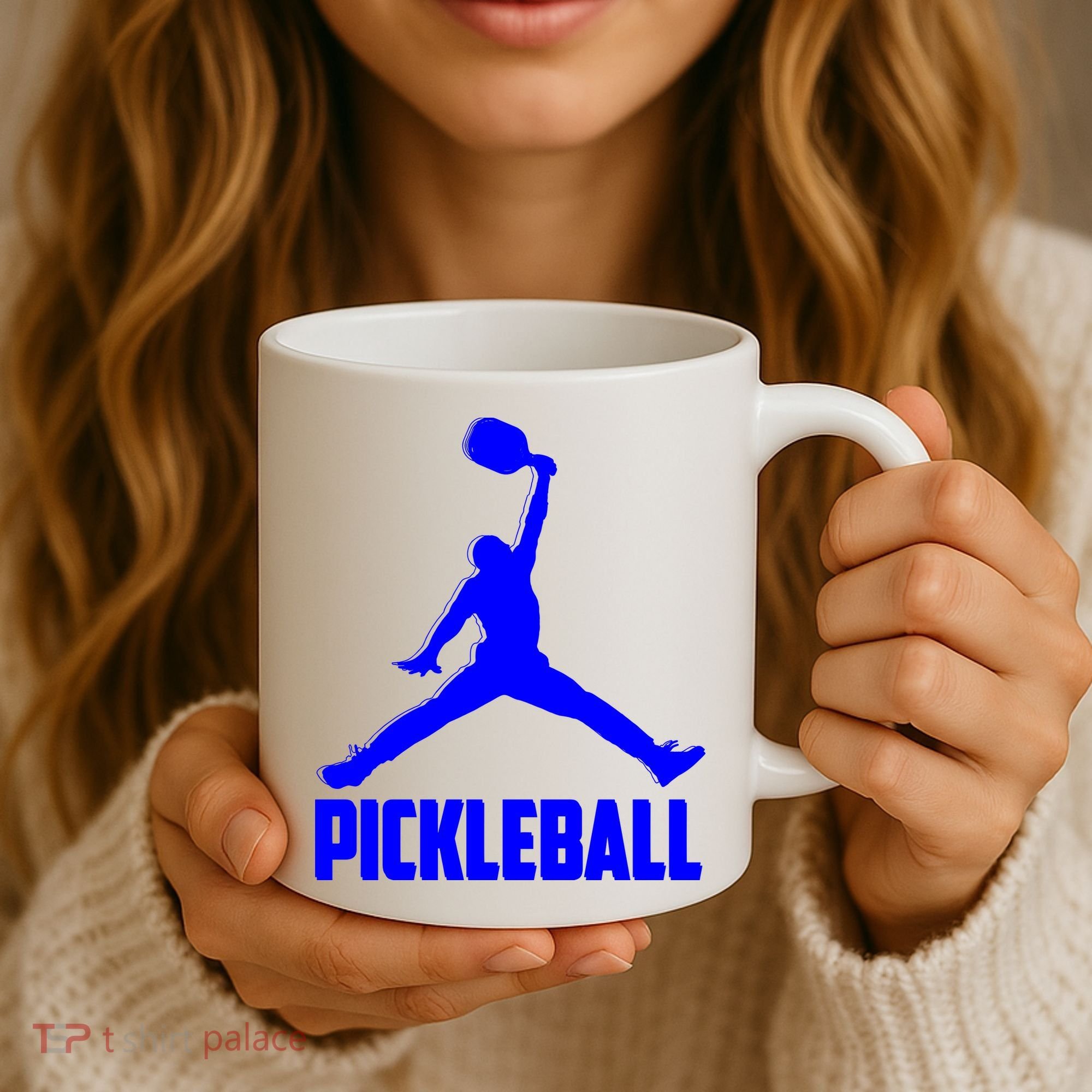 Blue Pickleball Sports Logo Coffee Mug