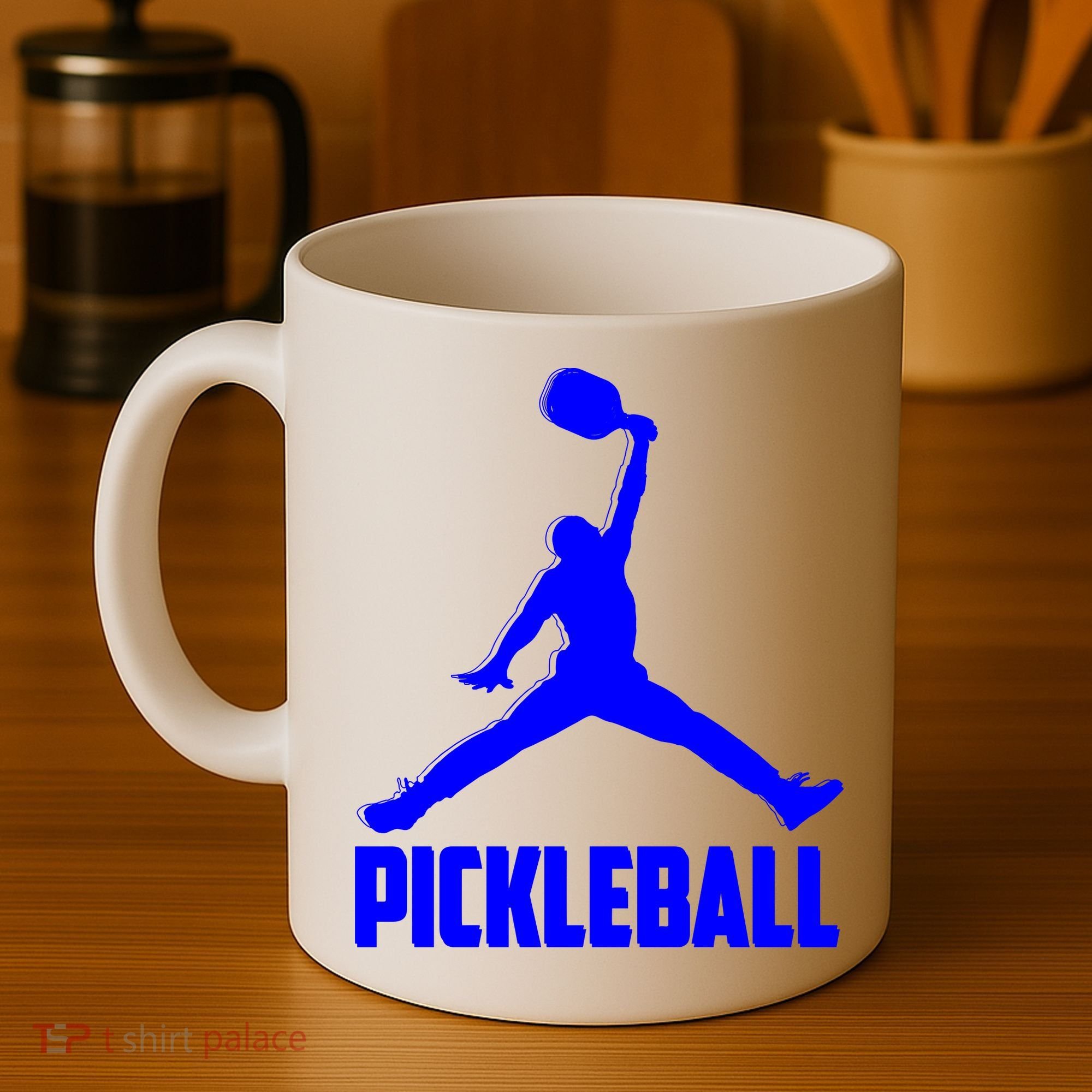 Blue Pickleball Sports Logo Coffee Mug