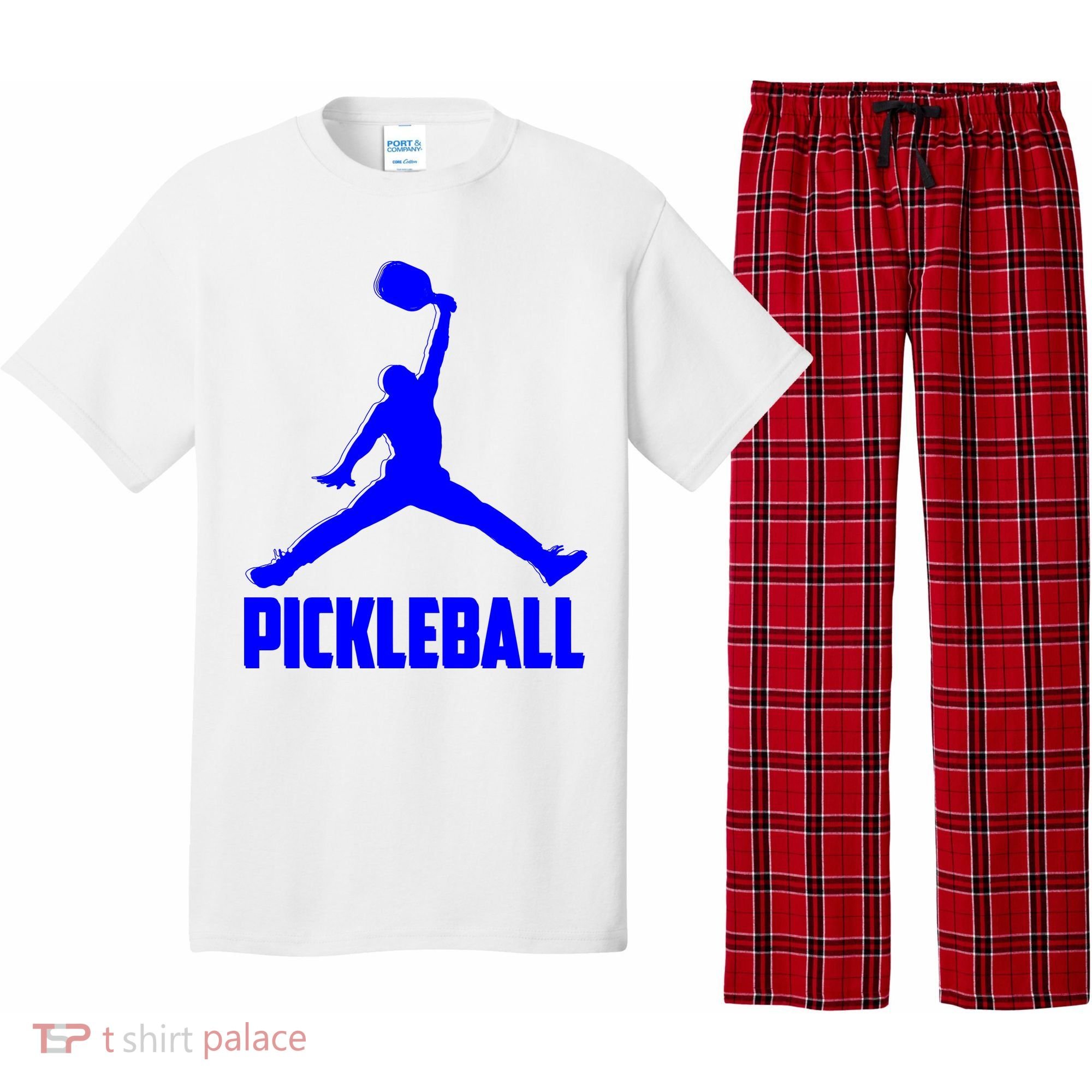Blue Pickleball Sports Logo Pajama Set