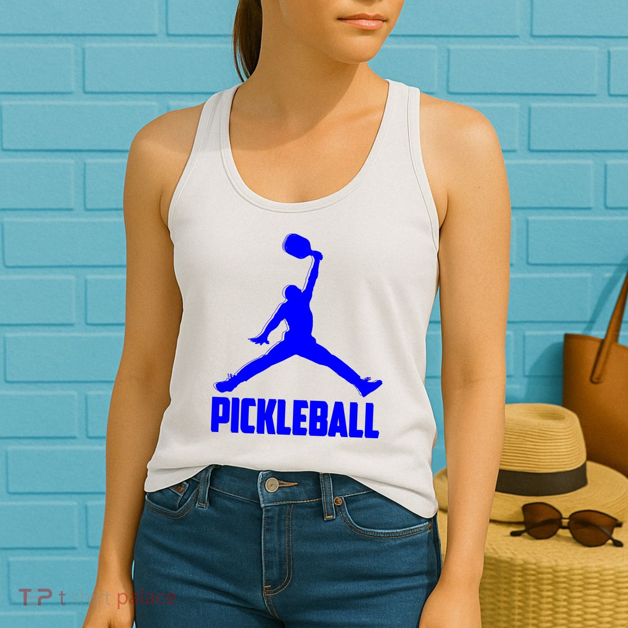 Blue Pickleball Sports Logo Women's Tank Top