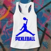 Blue Pickleball Sports Logo Women's Tank Top thumb 3