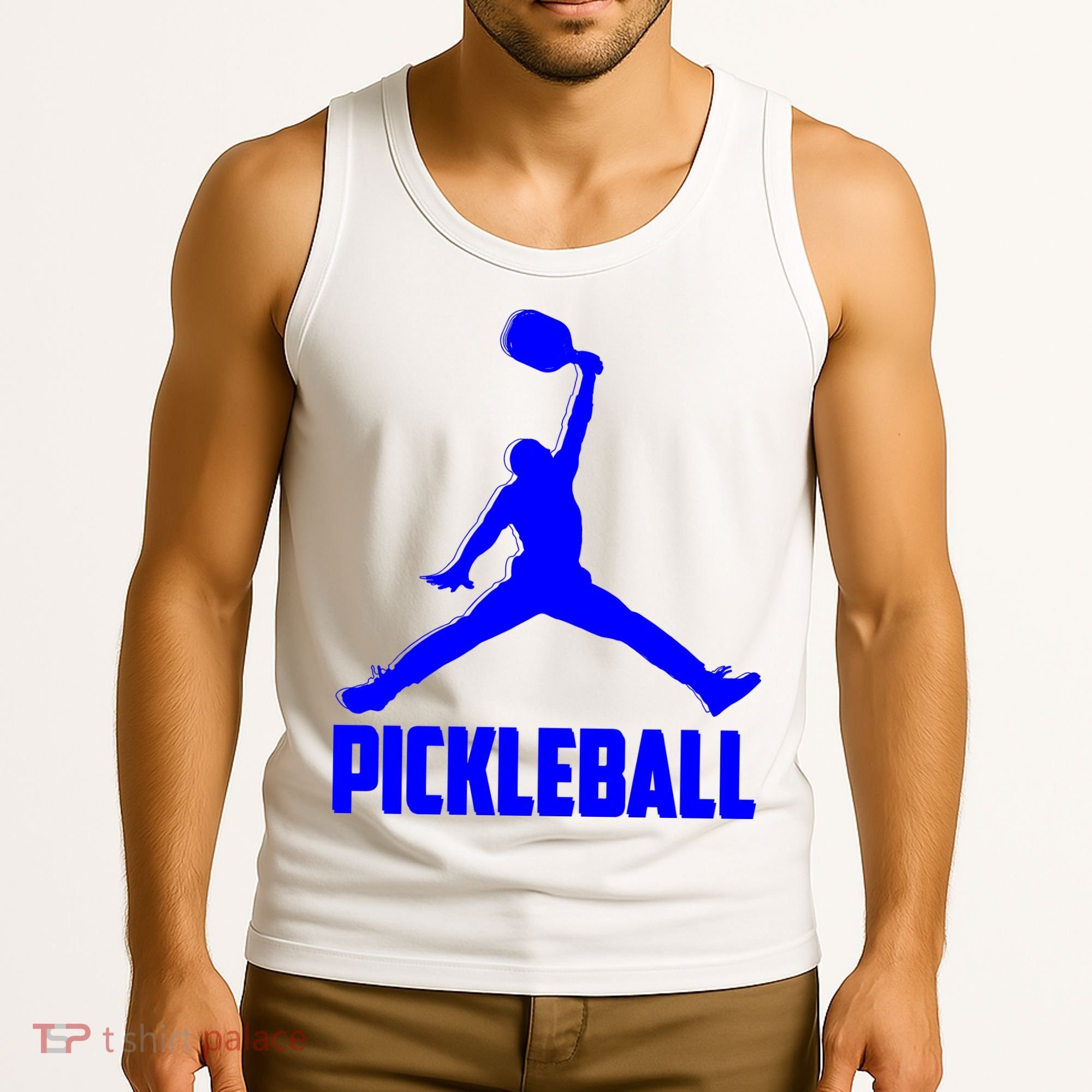 Blue Pickleball Sports Logo Tank Top