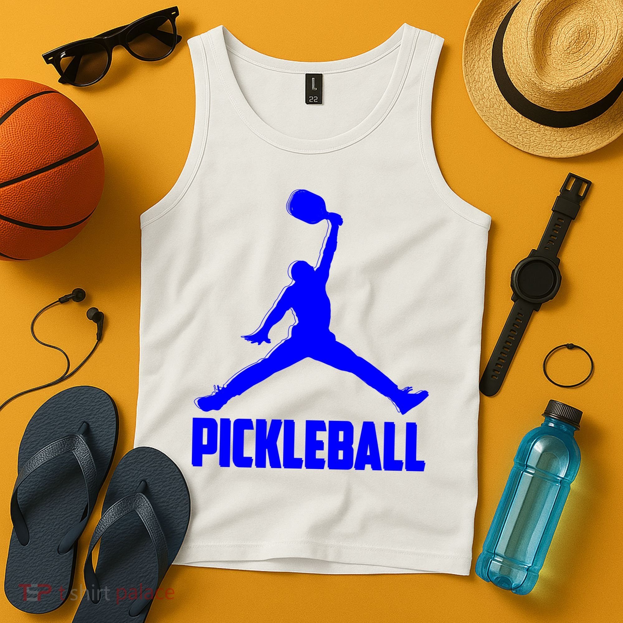 Blue Pickleball Sports Logo Tank Top