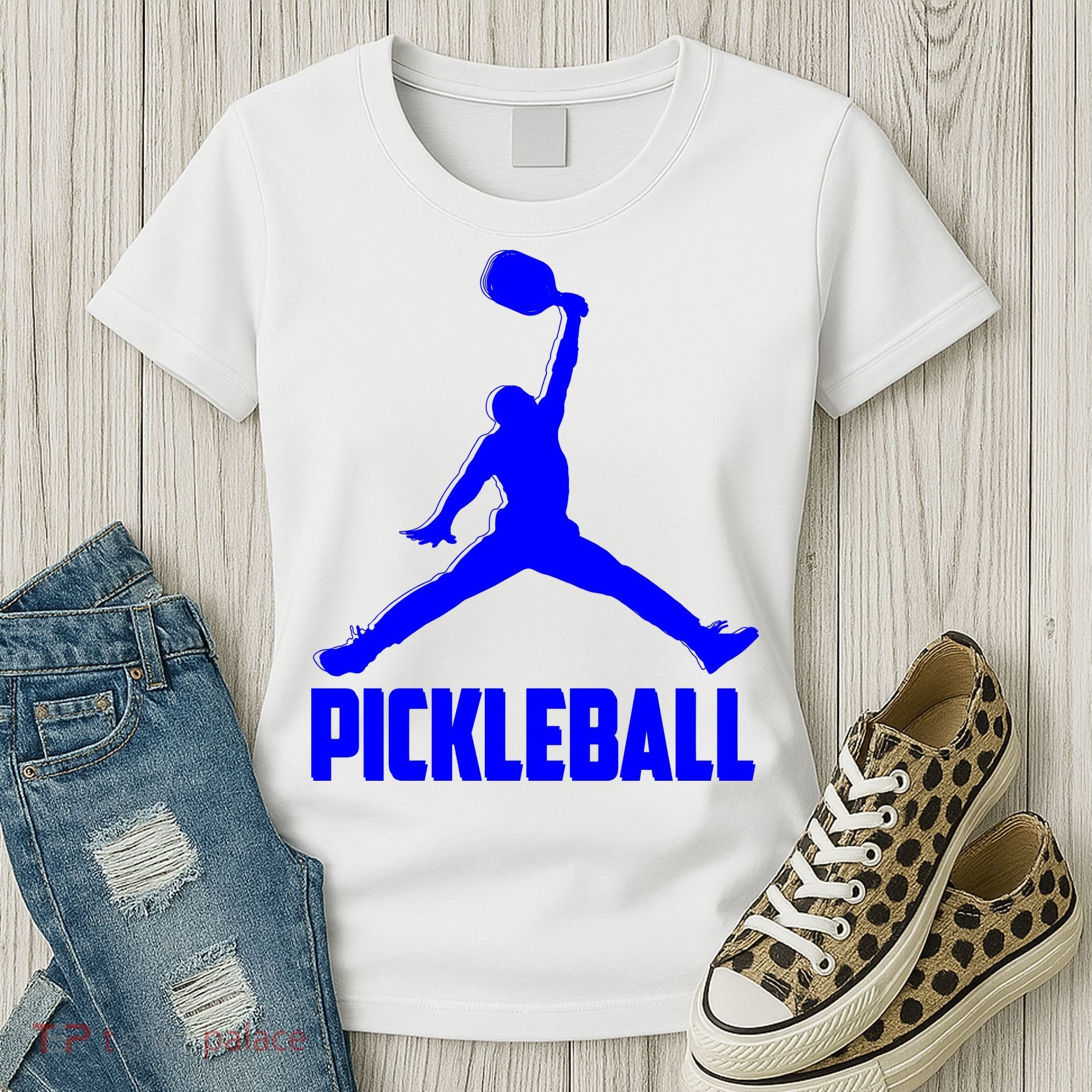 Blue Pickleball Sports Logo Women's T-Shirt