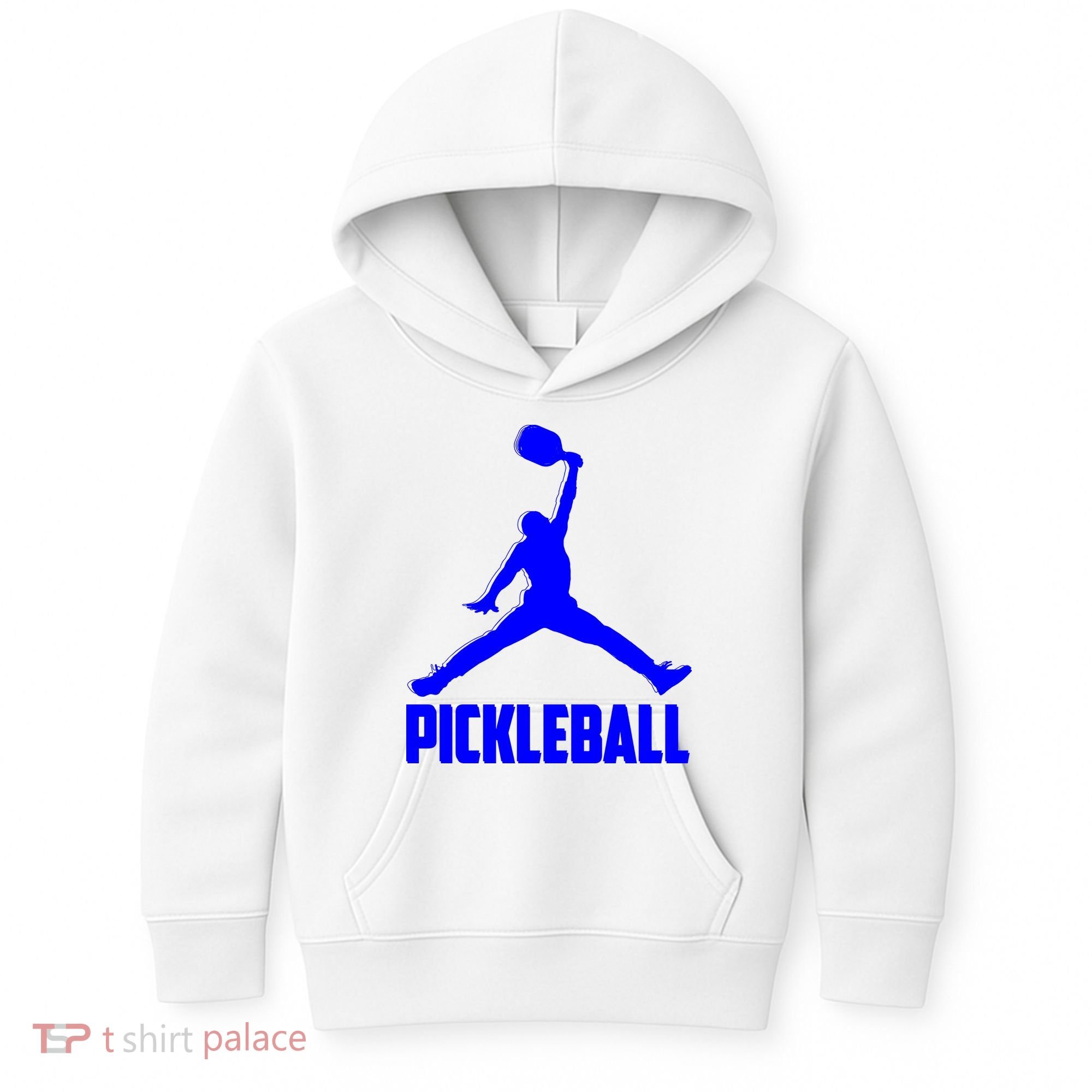 Blue Pickleball Sports Logo Kids Hoodie