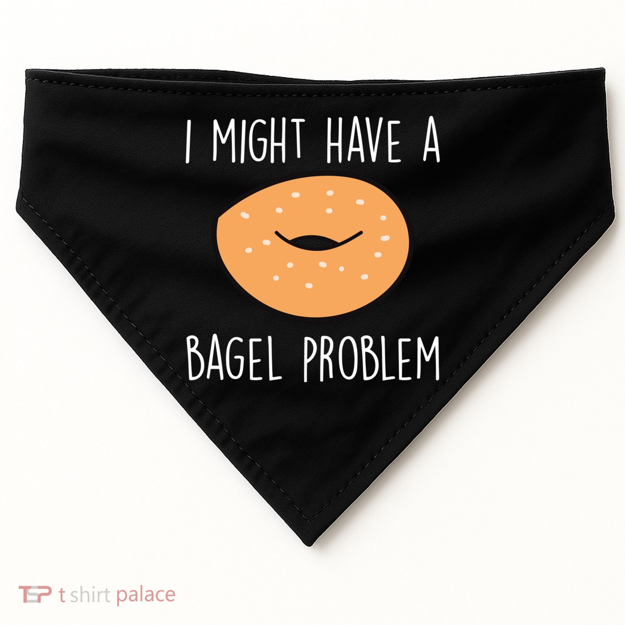 Bagel Problem Saying Bagels Funny Bagel Lover Baking Gift USA-Made Doggie Bandana