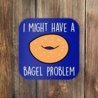 Bagel Problem Saying Bagels Funny Bagel Lover Baking Gift Coaster thumb 0