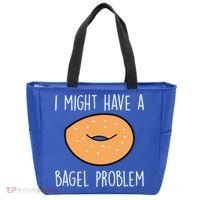 Bagel Problem Saying Bagels Funny Bagel Lover Baking Gift Tote Bag thumb 0