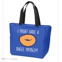 Bagel Problem Saying Bagels Funny Bagel Lover Baking Gift Tote Bag thumb 3