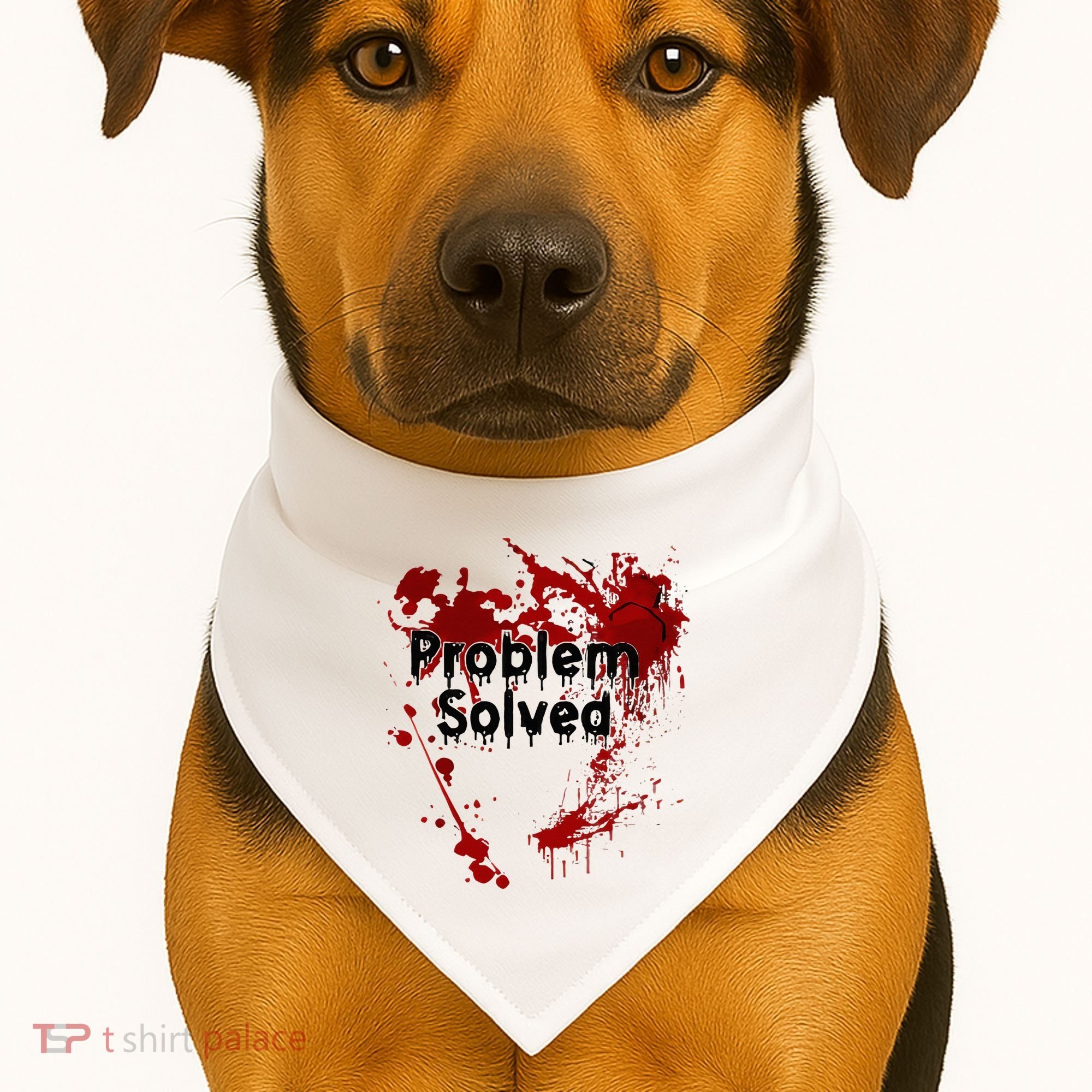 Bloody Problem Solved Halloween USA-Made Doggie Bandana