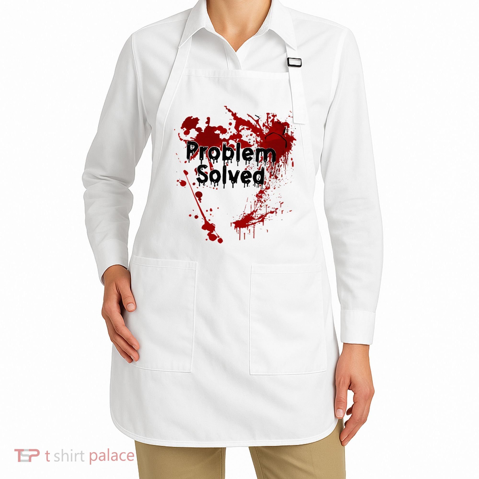 Bloody Problem Solved Halloween Apron