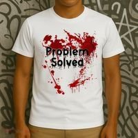 Bloody Problem Solved Halloween T-Shirt thumb 3