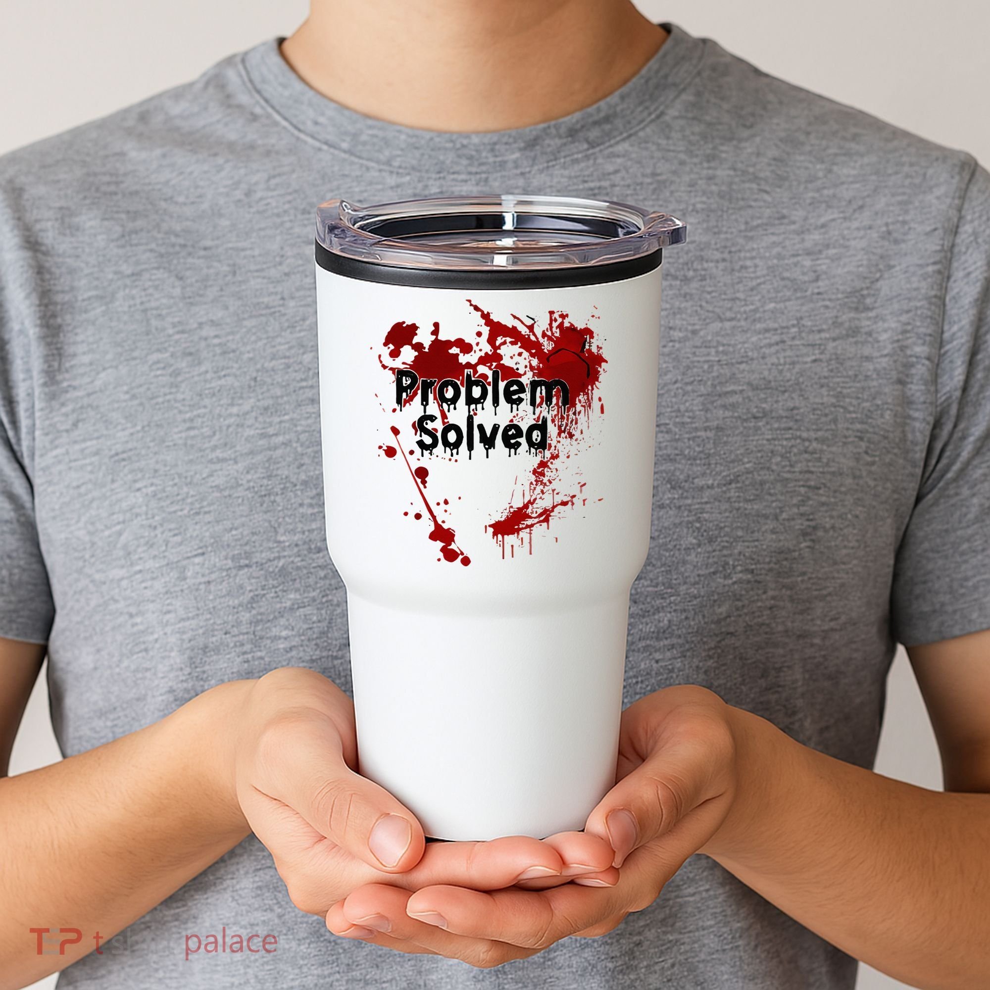 Bloody Problem Solved Halloween Tumbler