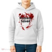 Bloody Problem Solved Halloween Kids Hoodie thumb 4