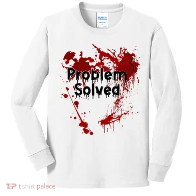 Bloody Problem Solved Halloween Kids Long Sleeve Shirt