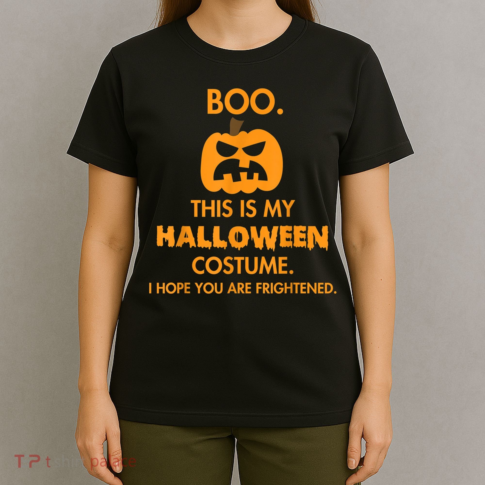 Boo Pumpkin Sarcastic Funny Halloween Costume T-Shirt