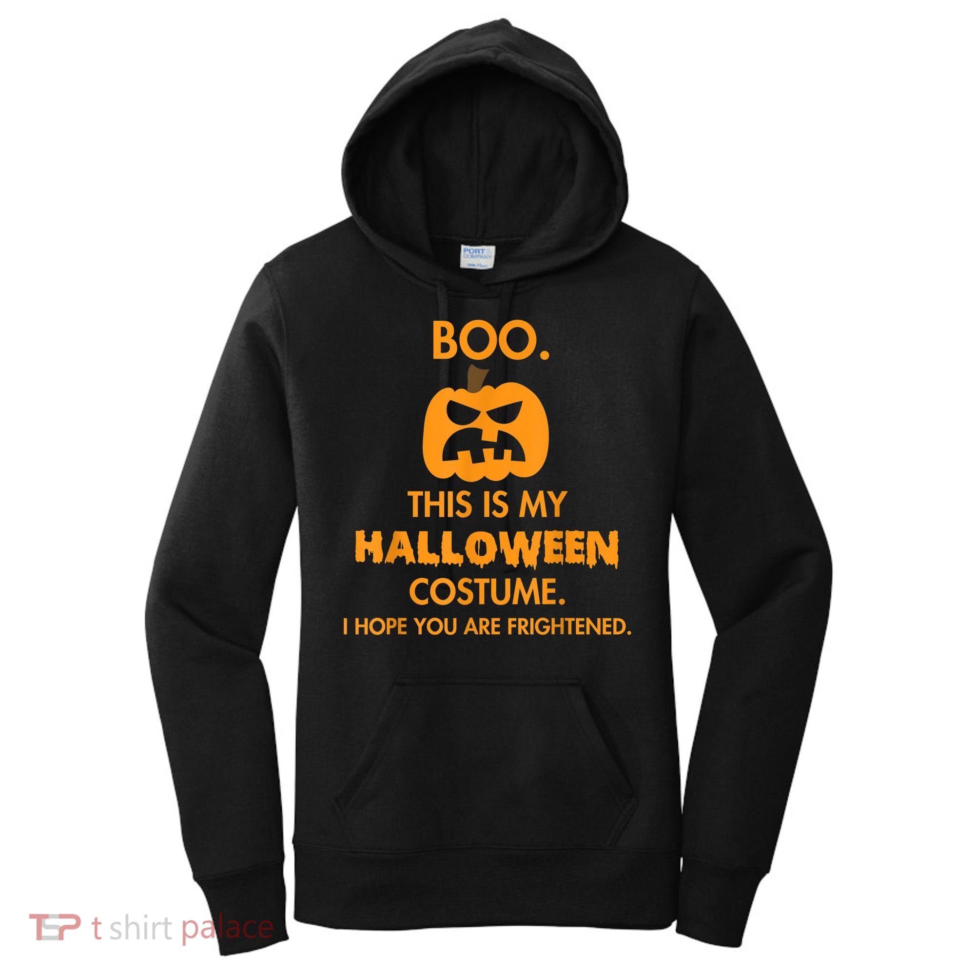 Boo Pumpkin Sarcastic Funny Halloween Costume Women's Hoodie