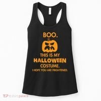 Boo Pumpkin Sarcastic Funny Halloween Costume Women's Tank Top thumb 0