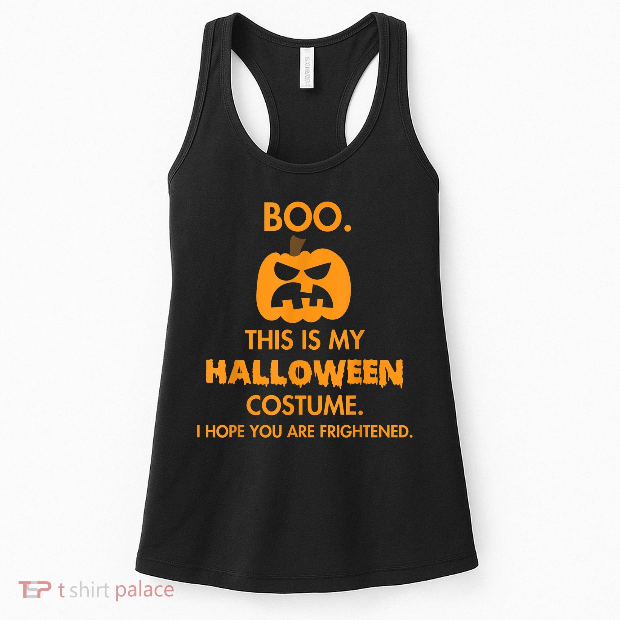 Boo Pumpkin Sarcastic Funny Halloween Costume Women's Tank Top