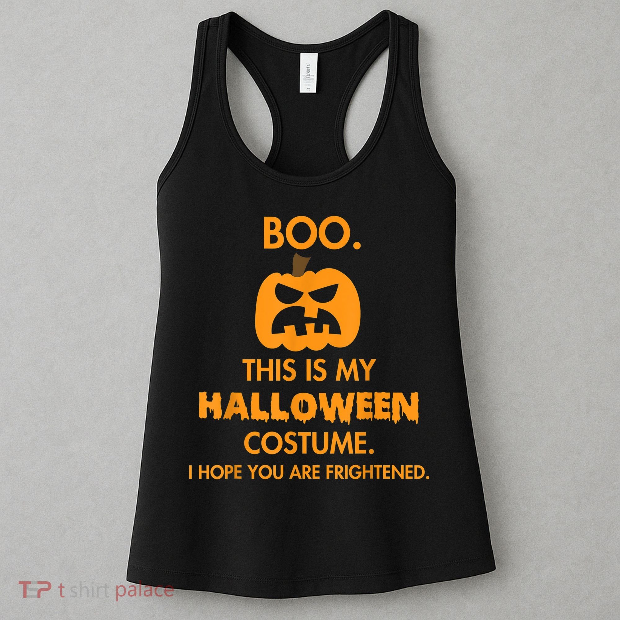 Boo Pumpkin Sarcastic Funny Halloween Costume Women's Tank Top