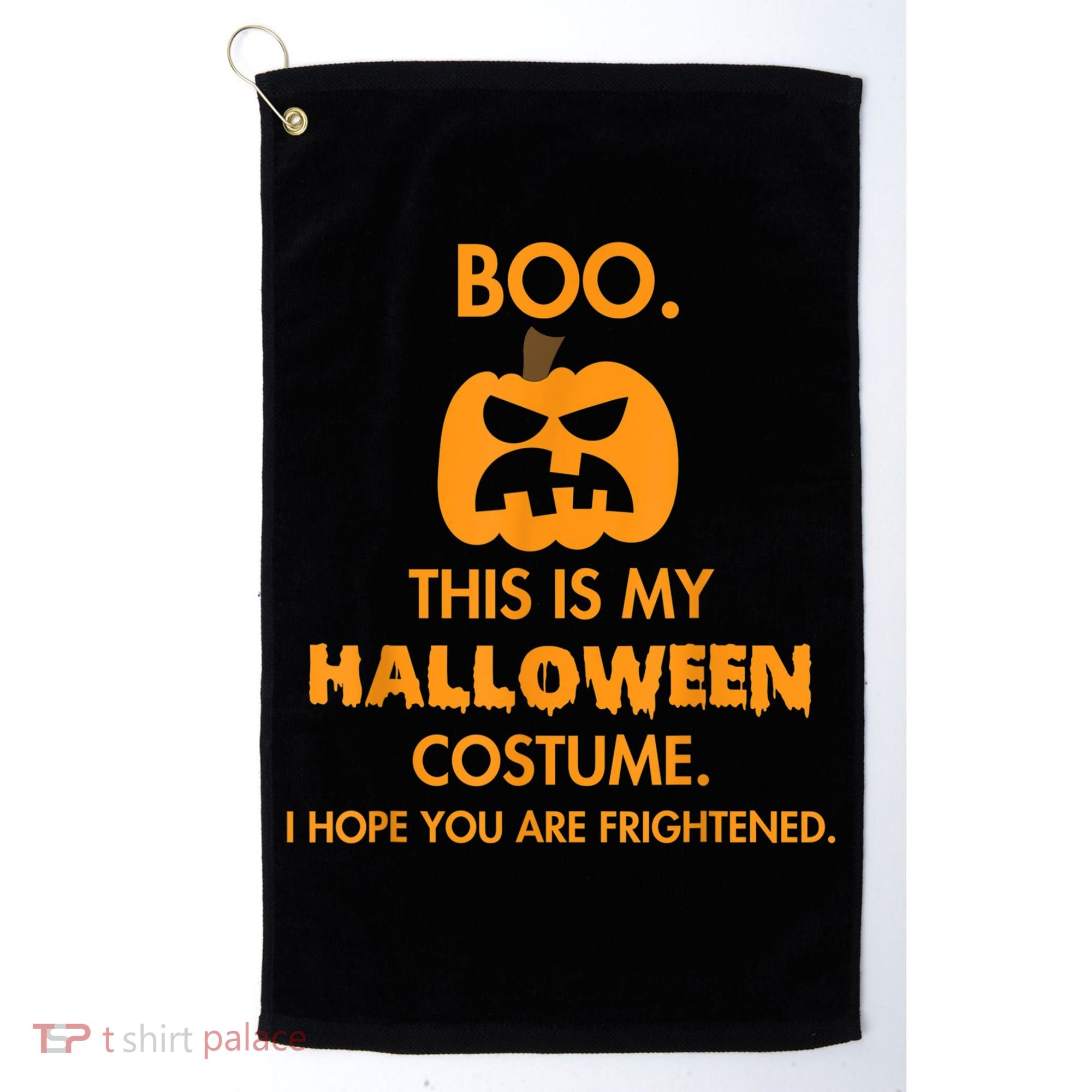 Boo Pumpkin Sarcastic Funny Halloween Costume Golf Towel