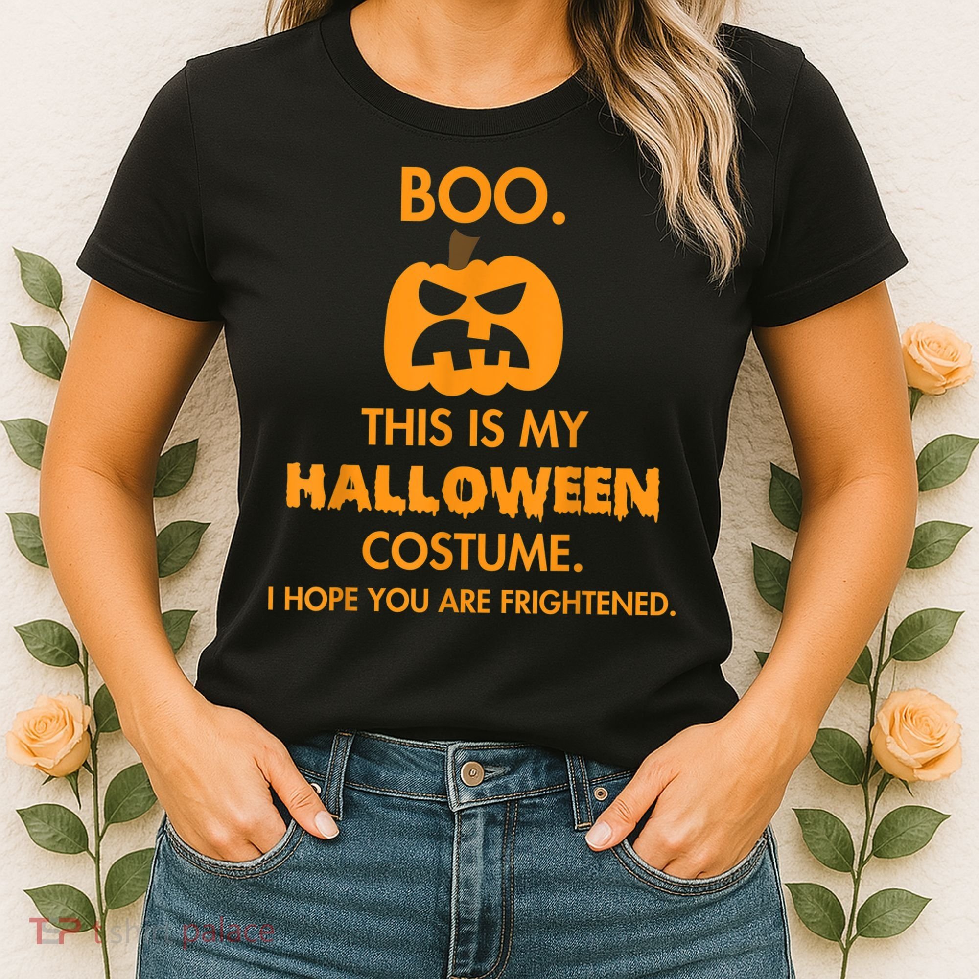 Boo Pumpkin Sarcastic Funny Halloween Costume Women's T-Shirt