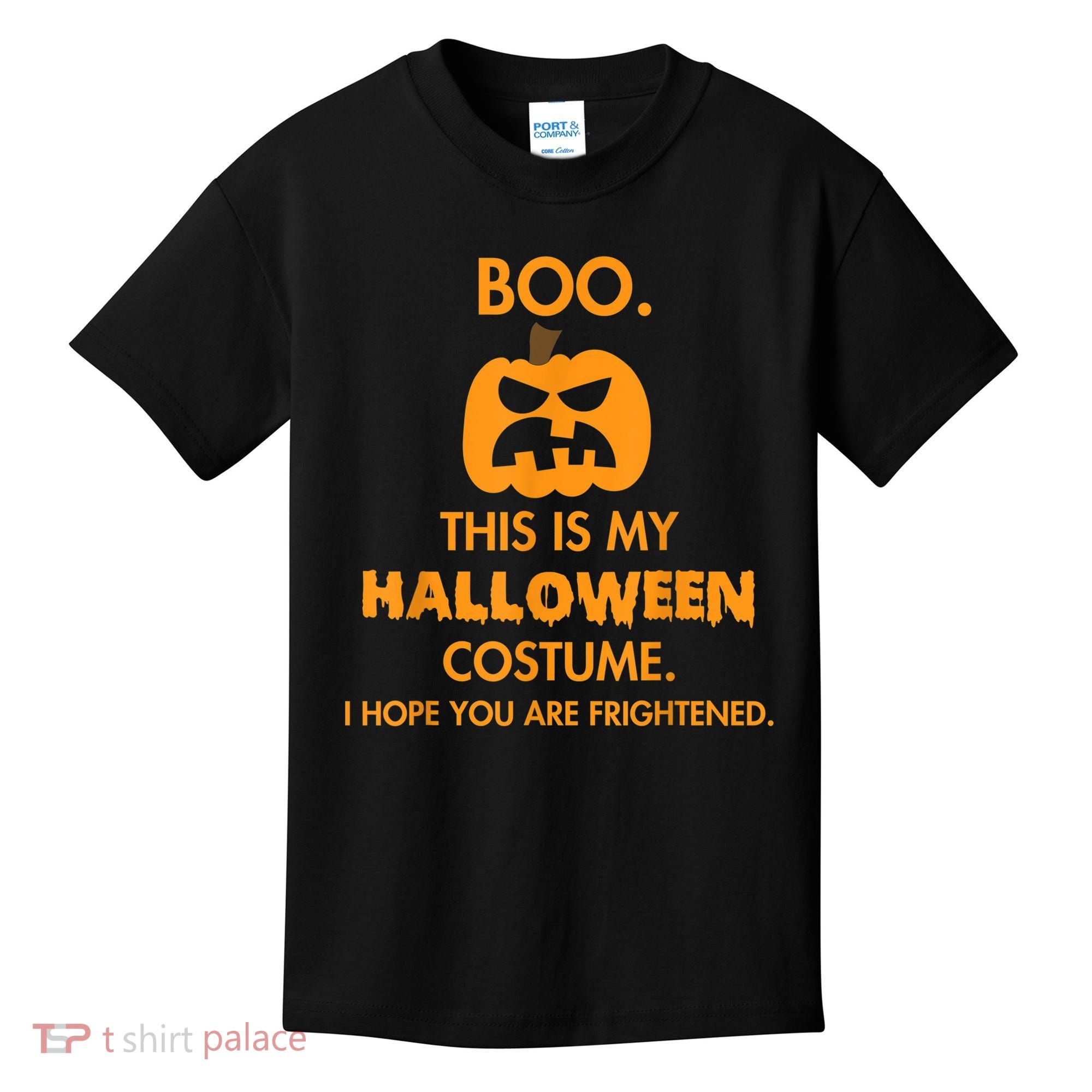Boo Pumpkin Sarcastic Funny Halloween Costume Kids T-Shirt