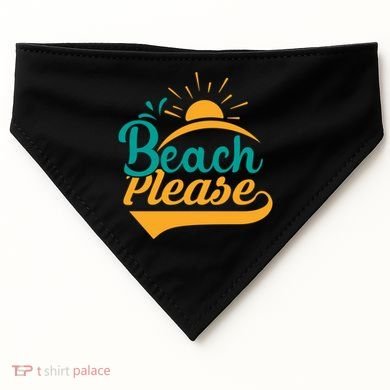Beach Please Summer Sun Gift USA-Made Doggie Bandana