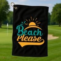 Beach Please Summer Sun Gift Golf Towel thumb 1