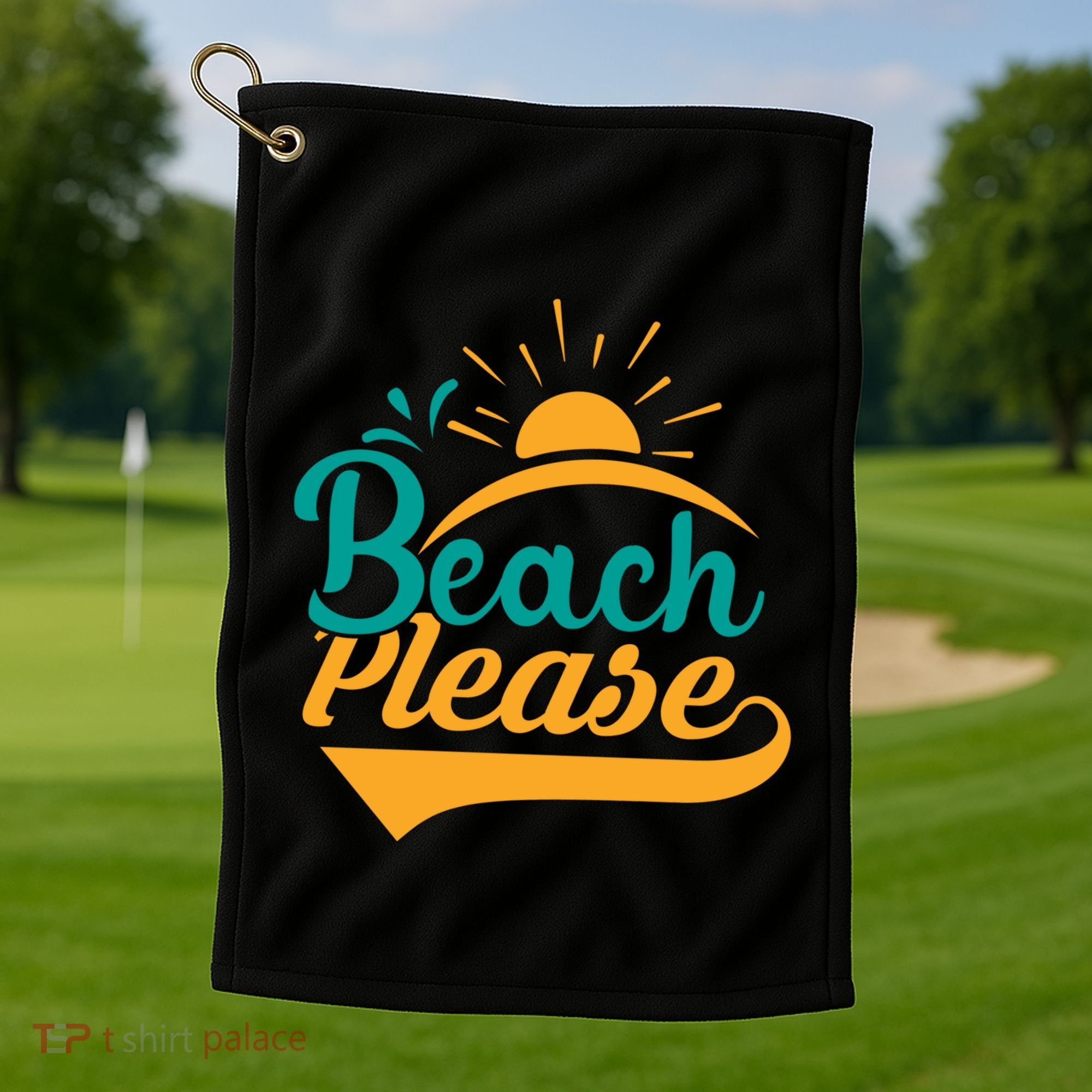 Beach Please Summer Sun Gift Golf Towel