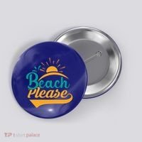 Beach Please Summer Sun Gift Button thumb 0
