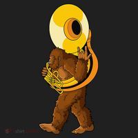 Bigfoot playing sousaphone instrument tuba Women's Sweatshirt thumb 2