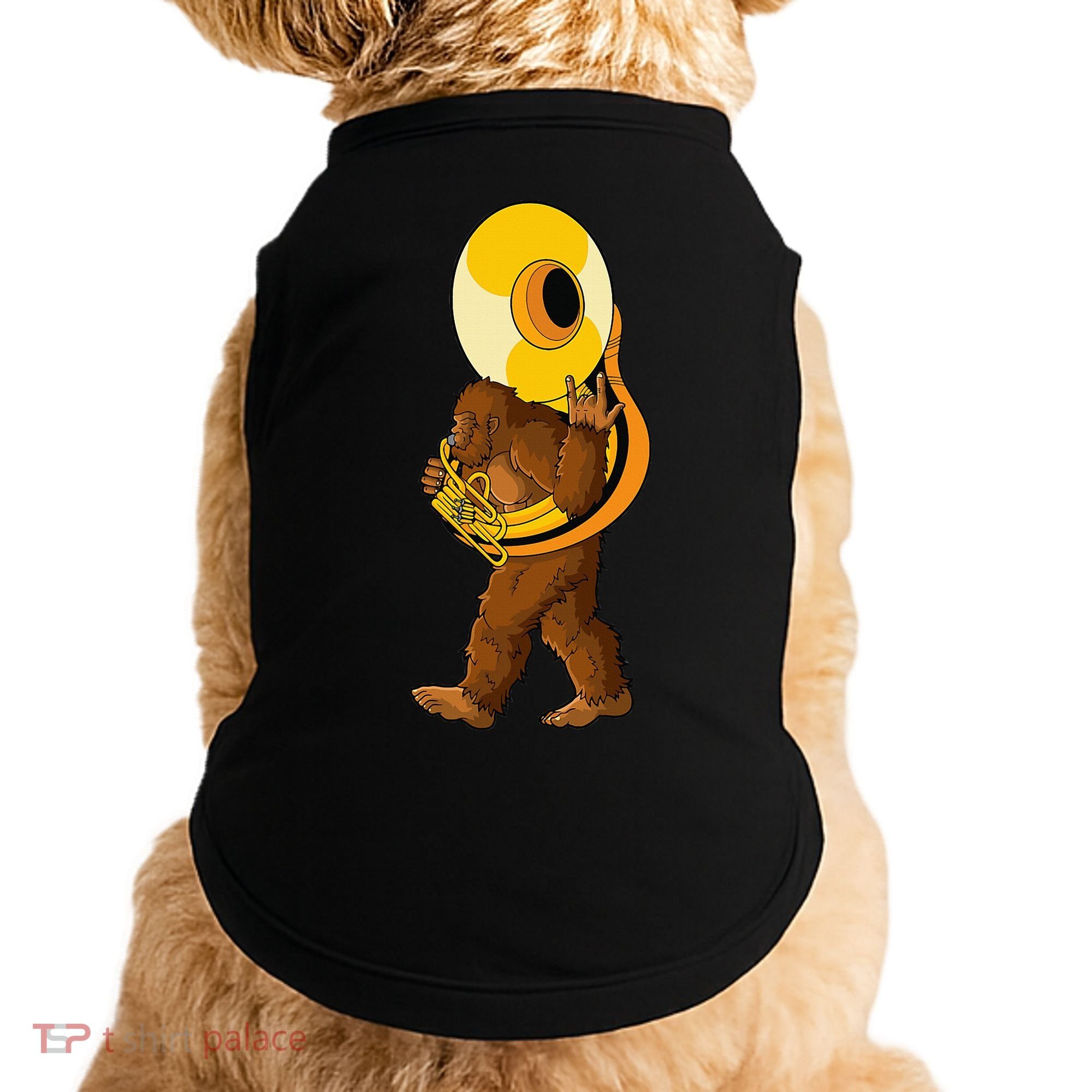 Bigfoot playing sousaphone instrument tuba Doggie Tank